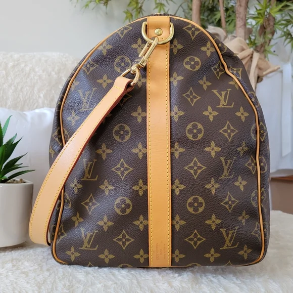 BEAUTIFUL ❤Authentic LV Keepall 55 Bandouliere w/ Strap Travel Bag Monogram - Picture 12 of 16